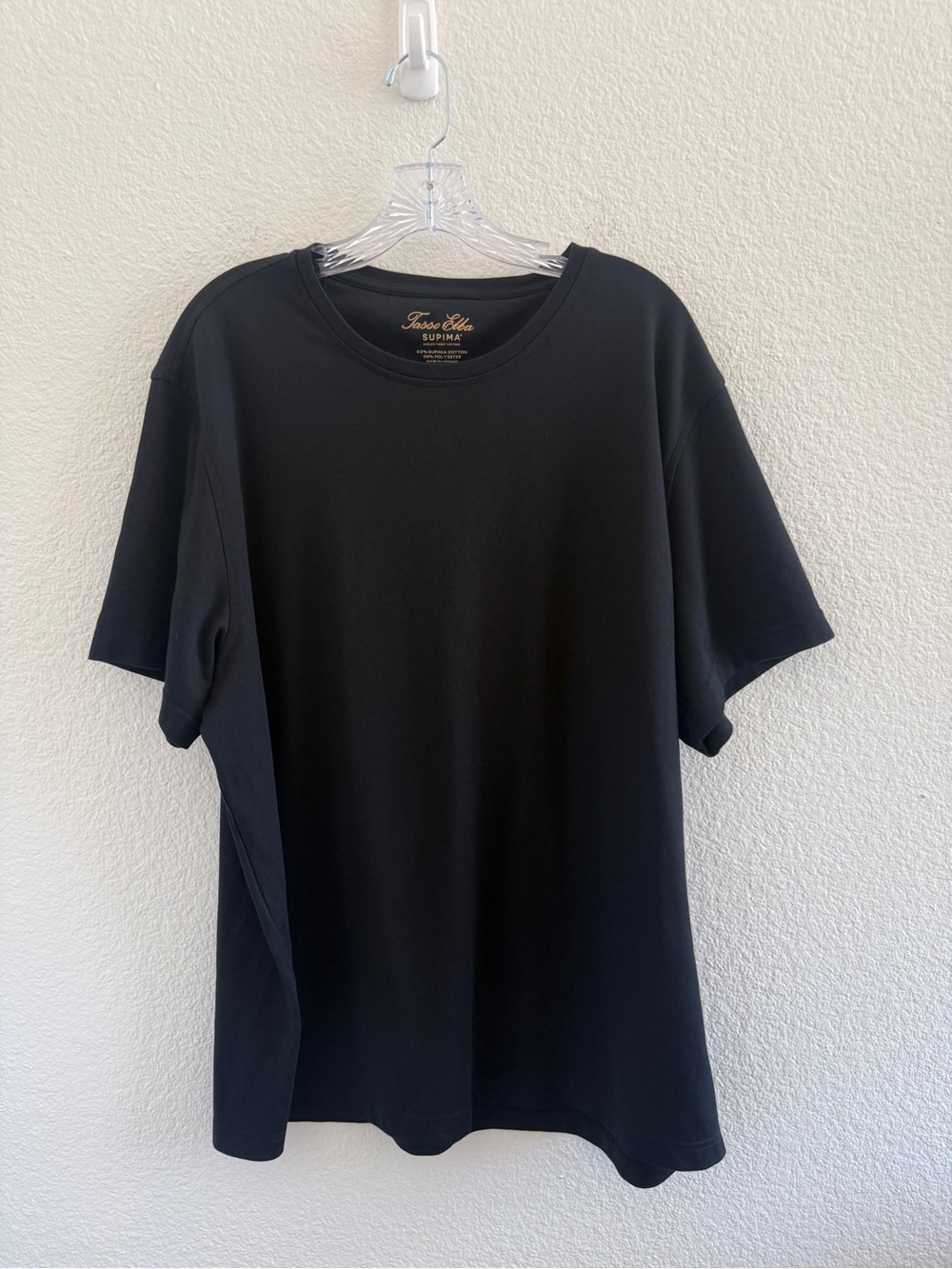 Tasso Elba Men’s Black Short Sleeve Supima Cotton Crewneck Tee